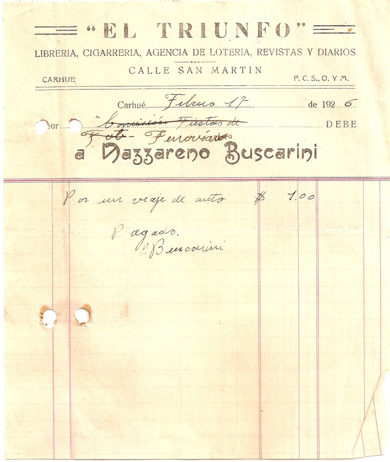 NAZARENO BUSCARINI CIGARRERIA CARHUE