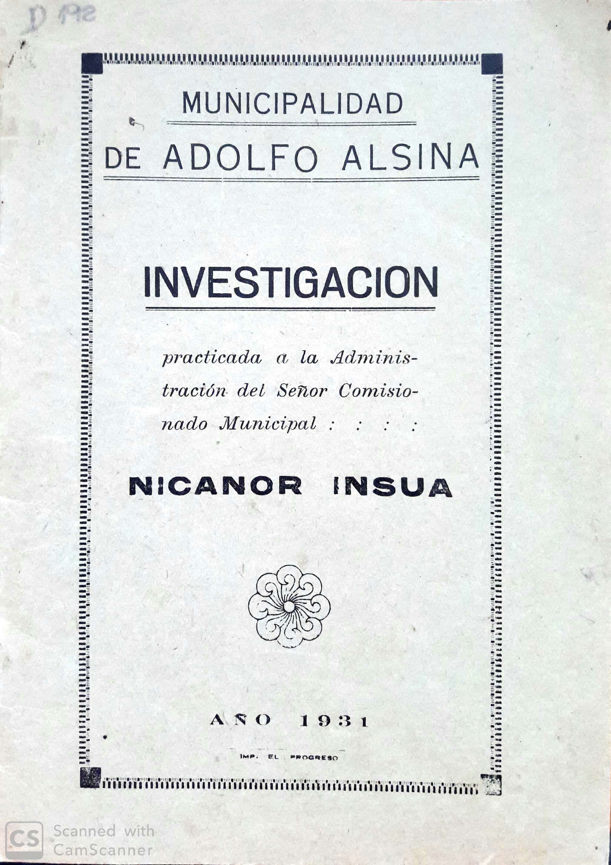 NICANOR RAMON INSUA INVESTIGACION