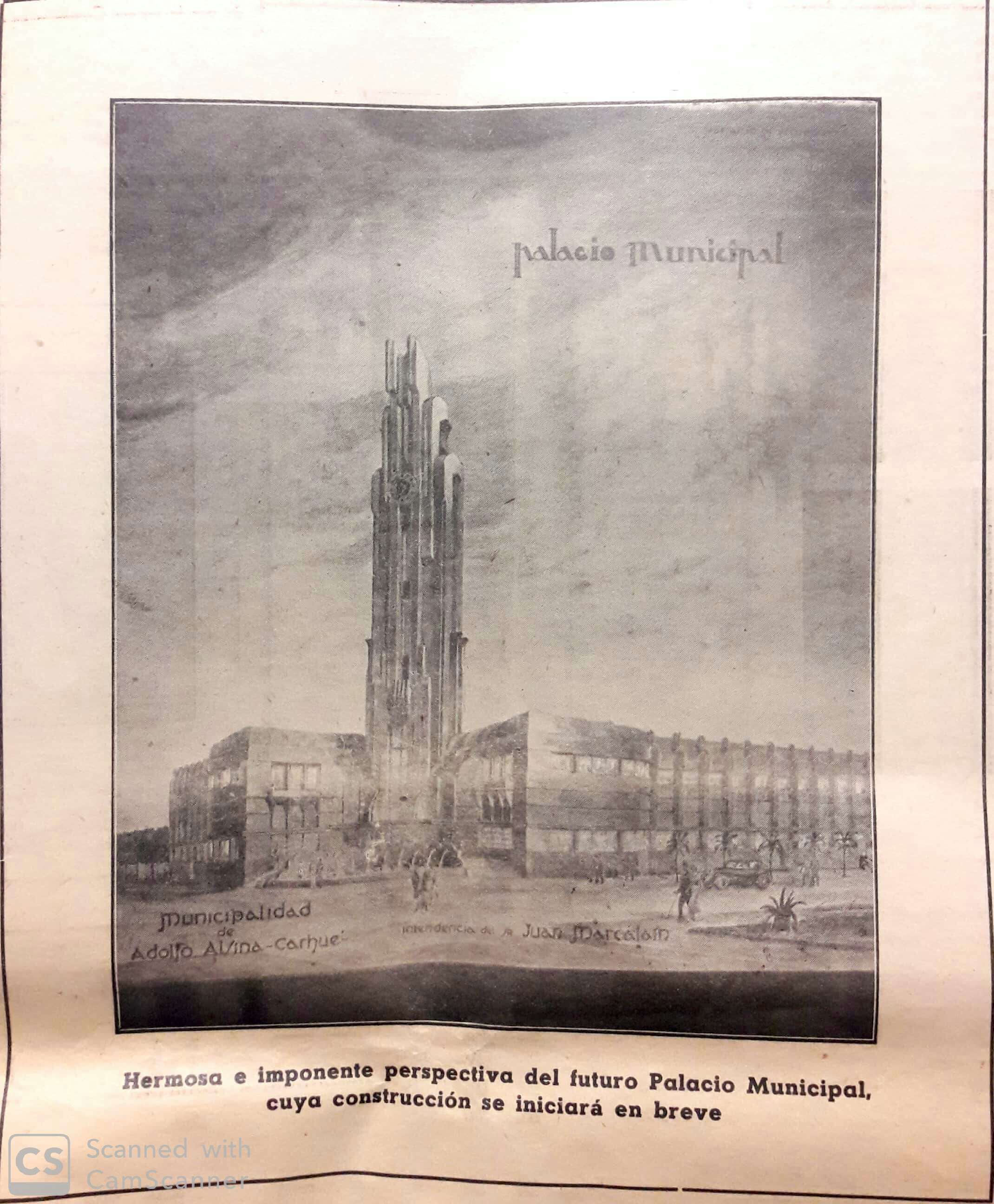 palacio municipal salamone 1937 carhue perspectiva