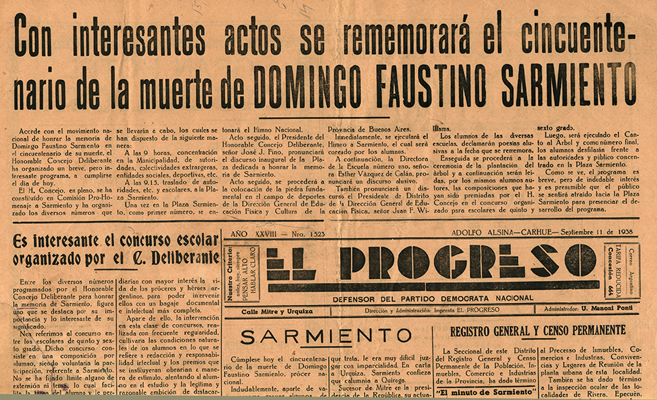 sarmiento 50 aniversario plaza carhue