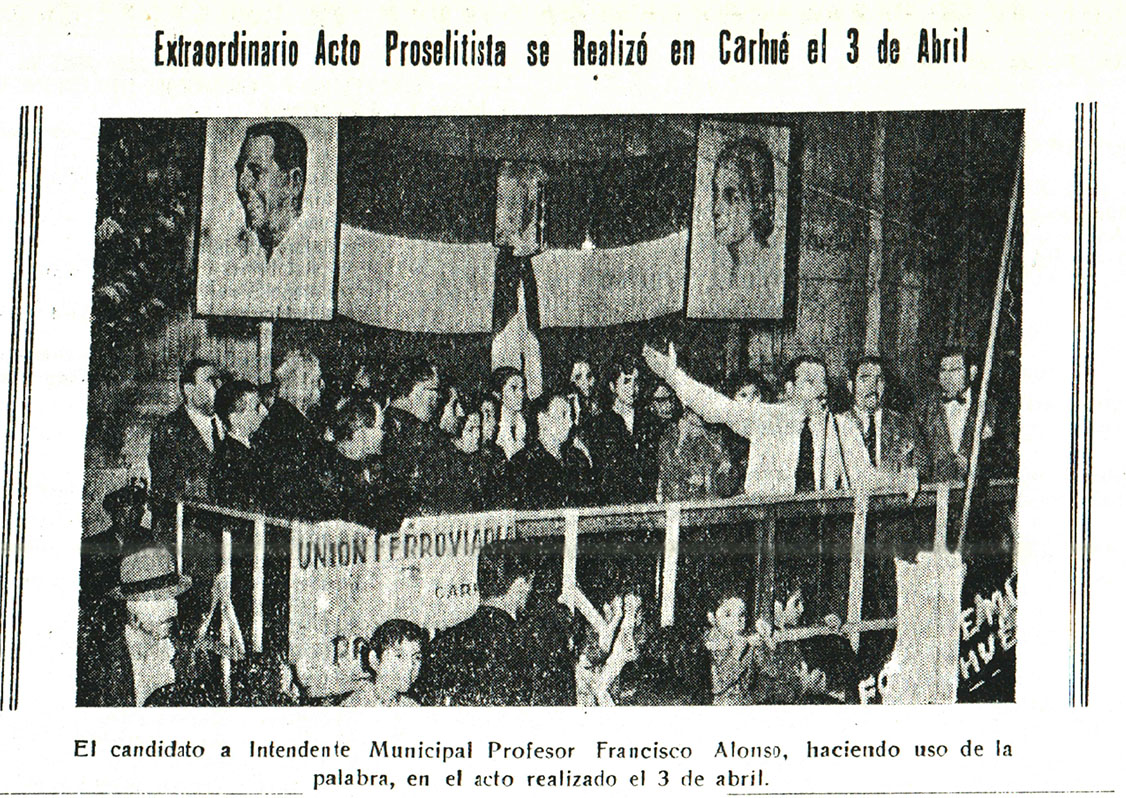 Francisco Alonso intendente peronismo Adolfo Alsina