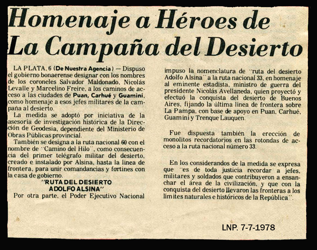NOMBRES RUTA 33 Y RP 60 DESIERTO Y CAMINO DEL HILO