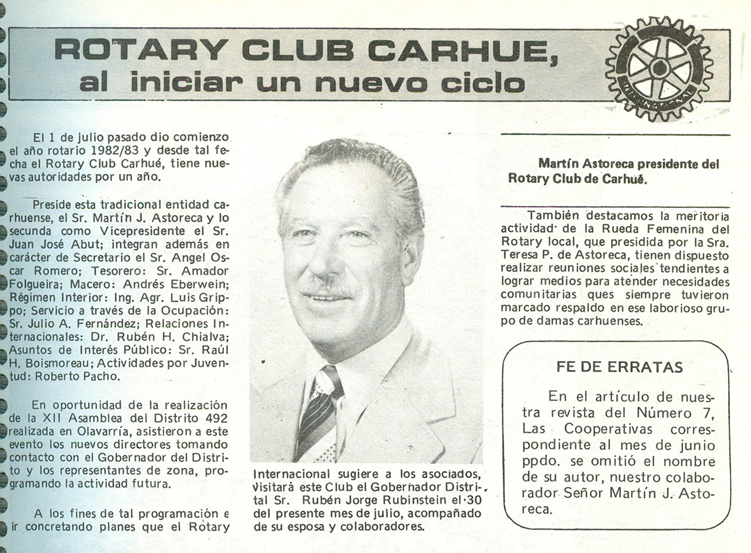 ROTARY CLUB CARHUE 