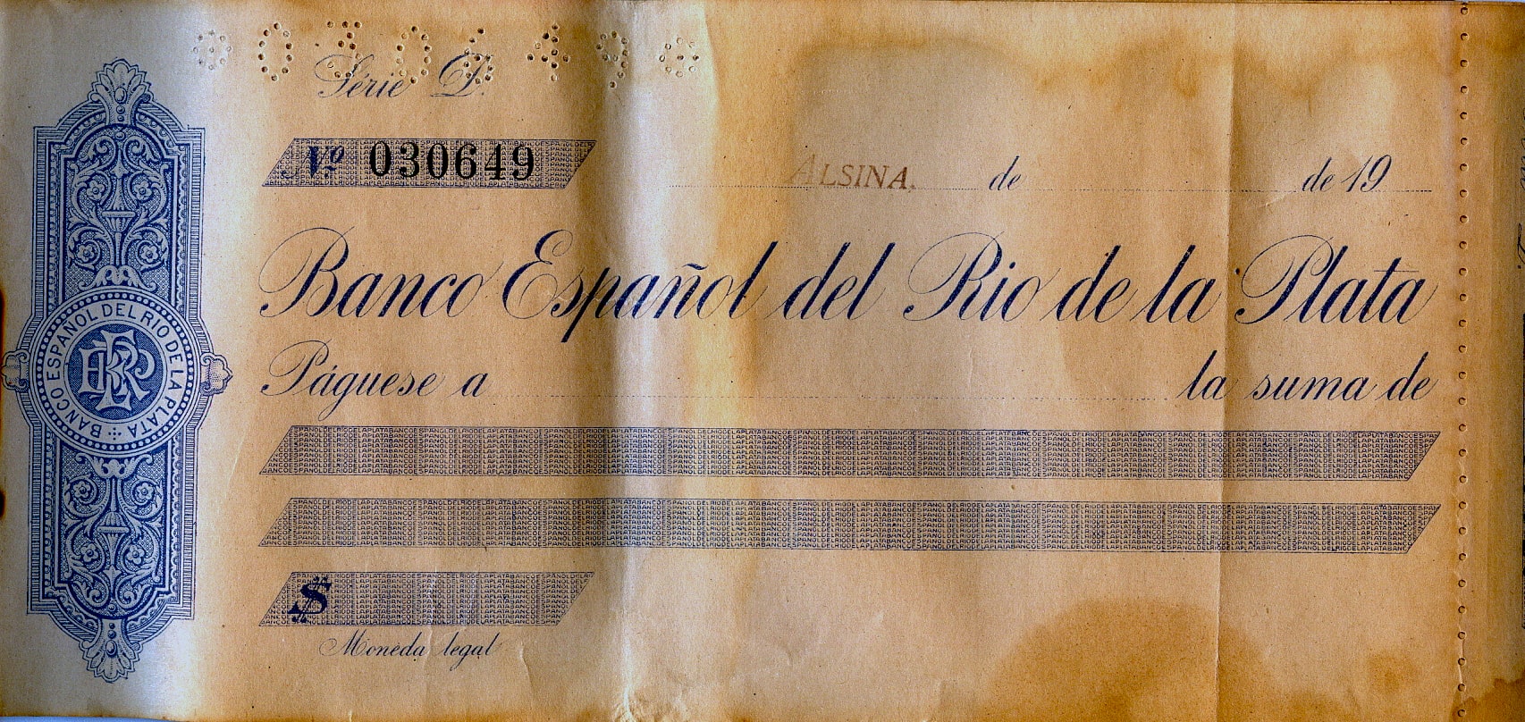 BANCO ESPAÑOL DEL RIO DE LA PLATA CARHUE 