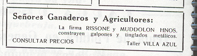Rissone Mudolon carhue