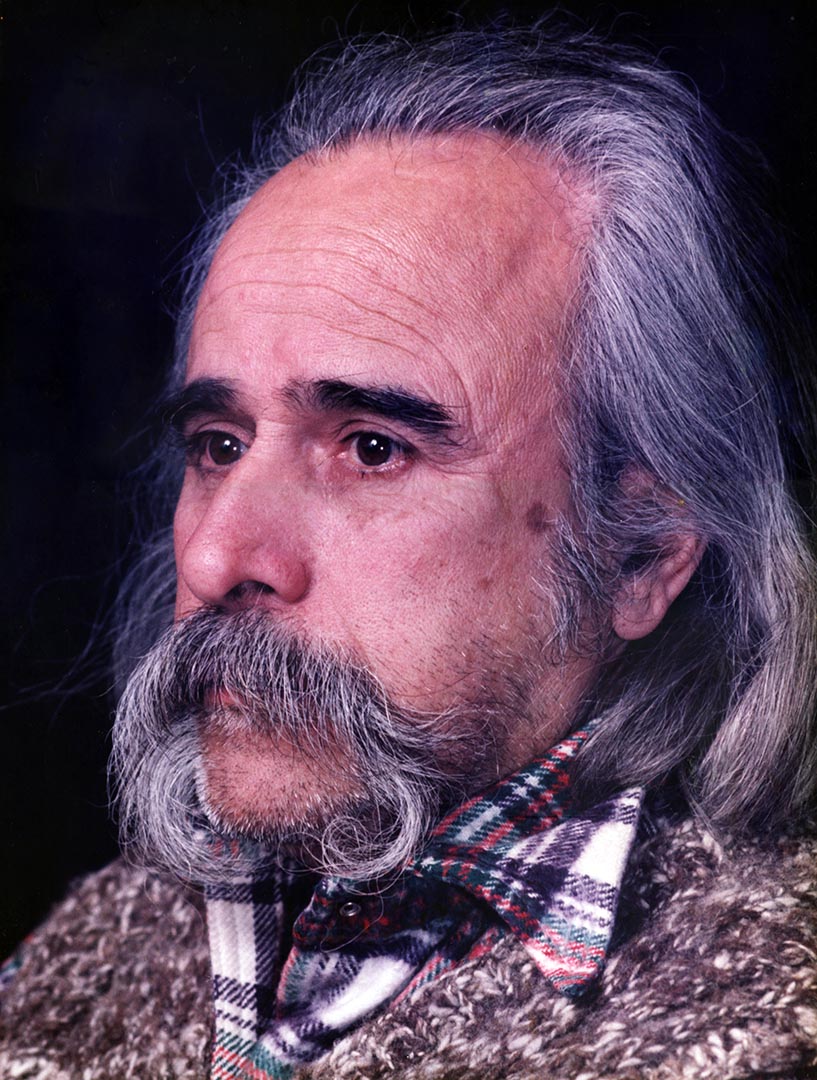 último retrato de Pichón Gómez Fernández, ya enfermo. 1986. RODOLFO GOMEZ PICHON ESCULTOR ARTISTA CARHUE