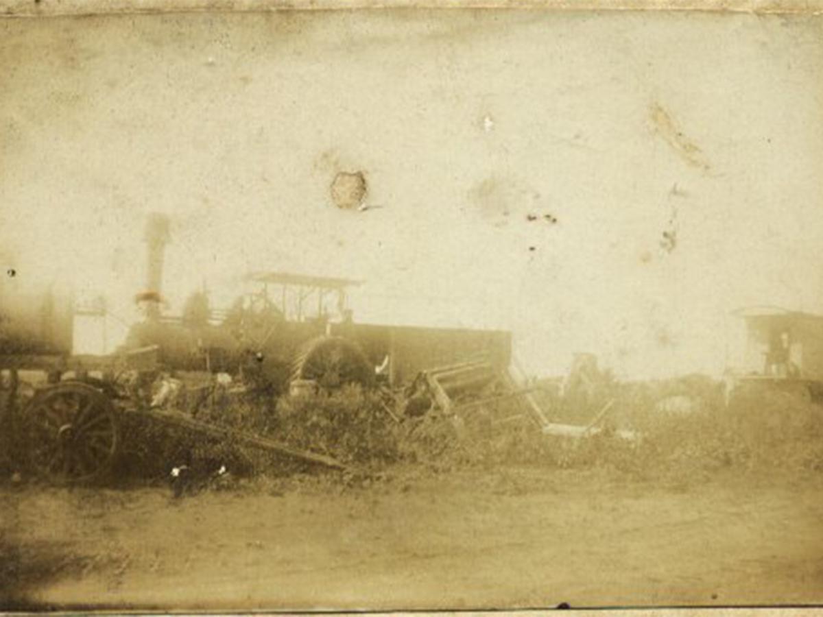 Foto Ilustrativa. Obras del ramal del FCO en 1903 tramo Carhue-Salliqueló 